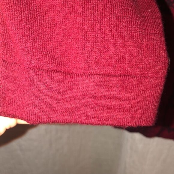 The Limited M Burgundy Black Snake Print Front Light Crewneck Sweater Back Zip - Picture 5 of 10